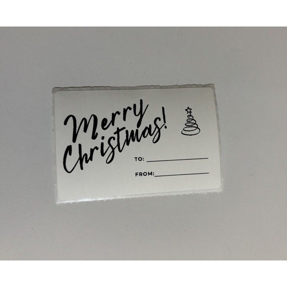 Christmas Gift Tag Stickers, 25 Count, Simple & Black/White Design